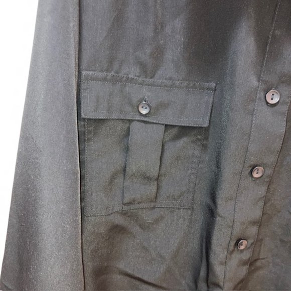 C. D. DANIELS BLACK LONG-SLEEVED BUTTON DOWN 2 POCKET SHIRT PLUS 3X - Picture 2 of 6